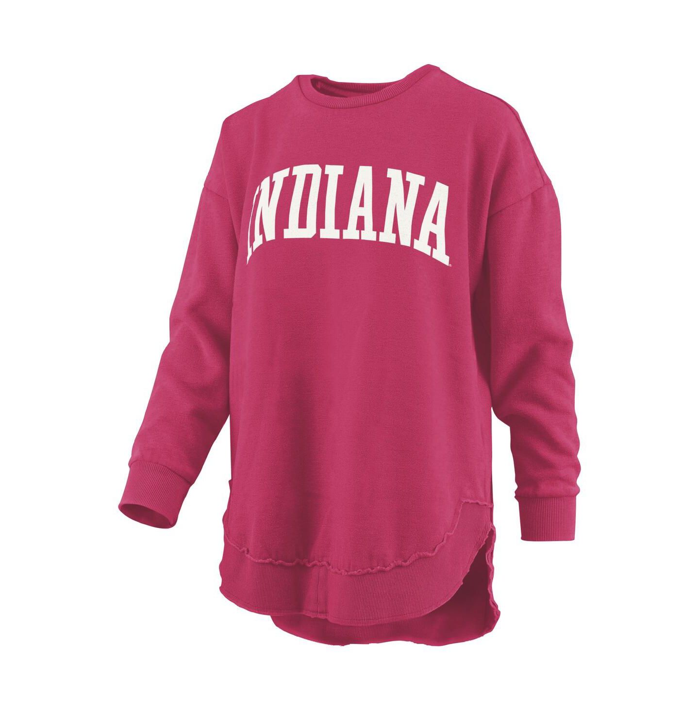Женская толстовка Pressbox Crimson Indiana Hoosiers Mélange Poncho Vintage Fleece Long Sleeve Pullover — фото 3