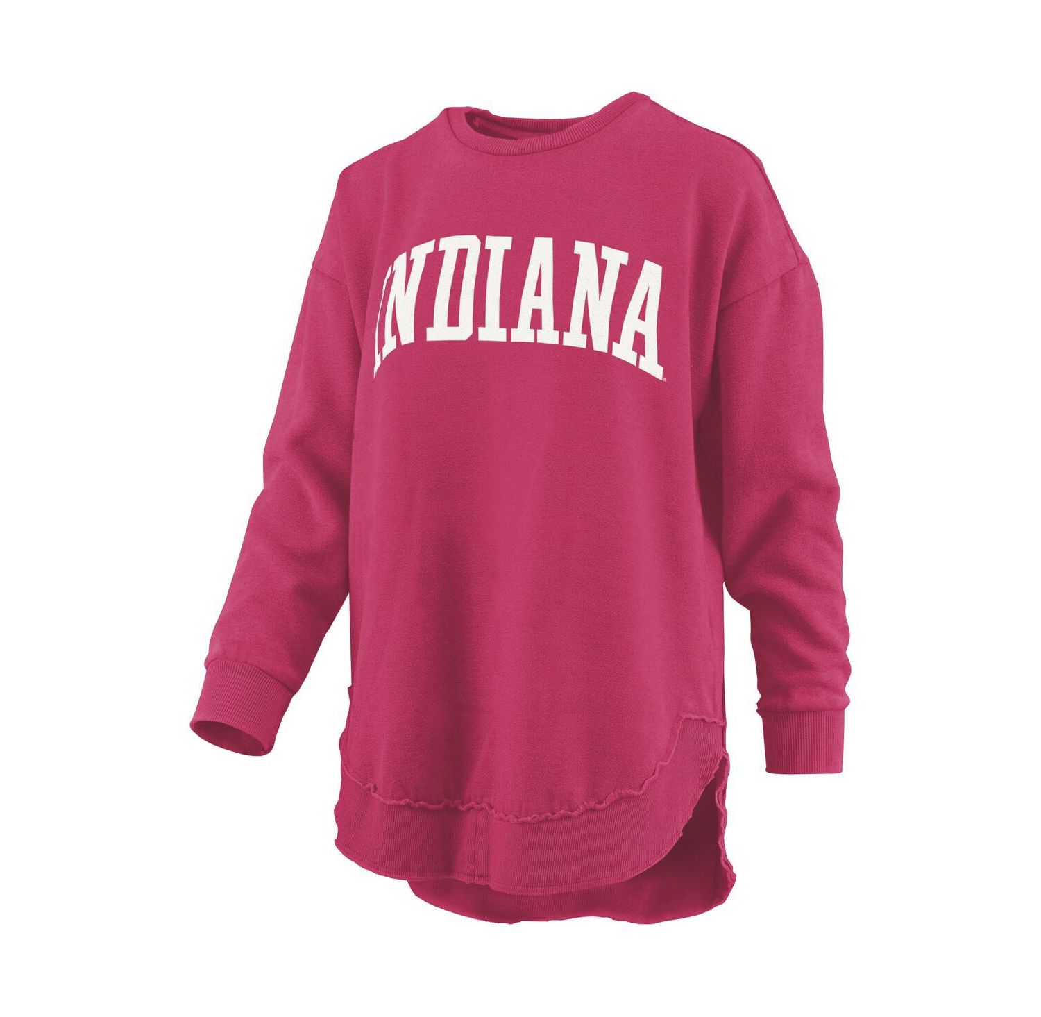 Women's Crimson Indiana Hoosiers M&eacute;lange Poncho Vintage Fleece Long Sleeve Pullover Sweatshirt