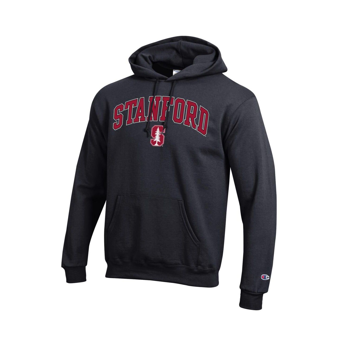 Мужское худи Champion Cardinal Stanford Cardinal Arch Over Logo Pullover, цвет: Чёрный — фото 3