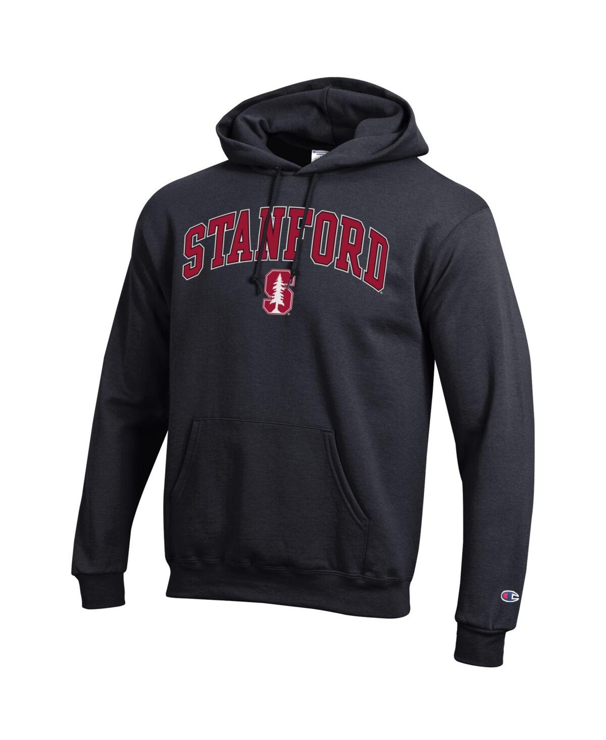 Champion Men'sâ Black Stanford Cardinal Arch Over Logo Pullover Hoodie In Black