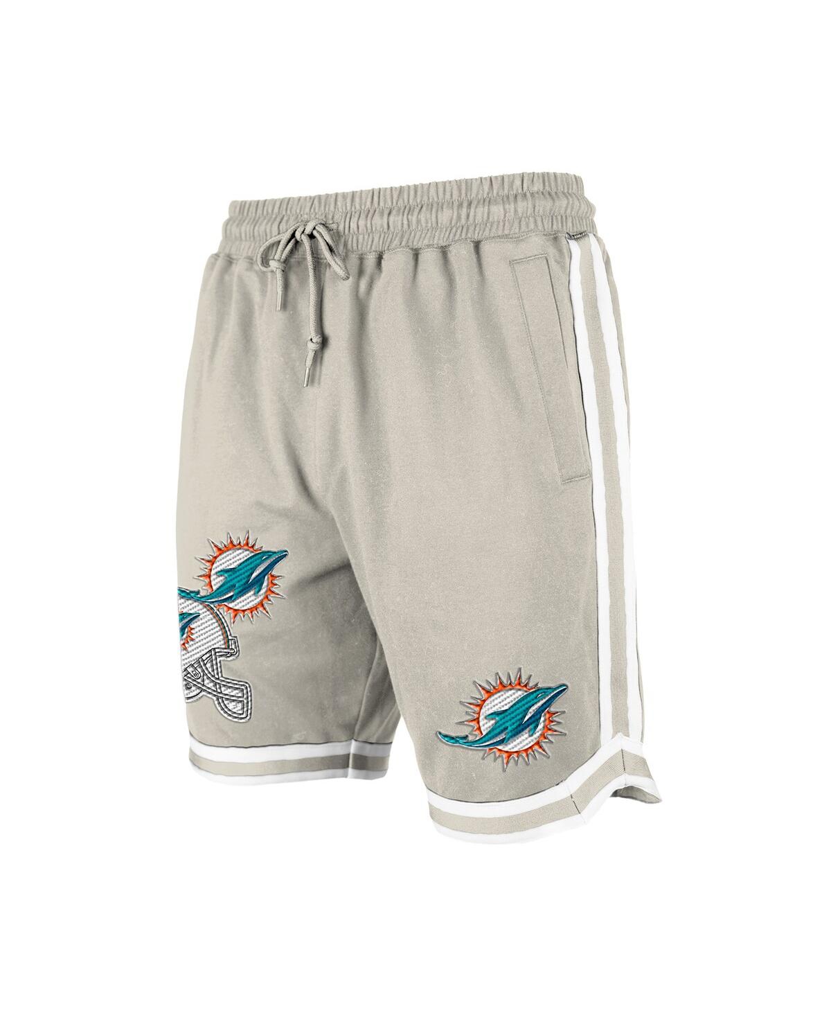 New Era Men's Light Beige Miami Dolphins Stone Multi Patch Shorts In Neutral