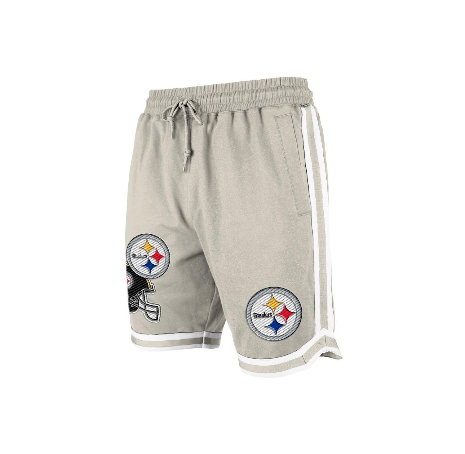 Men's Light Beige Pittsburgh Steelers Stone Multi Patch Shorts