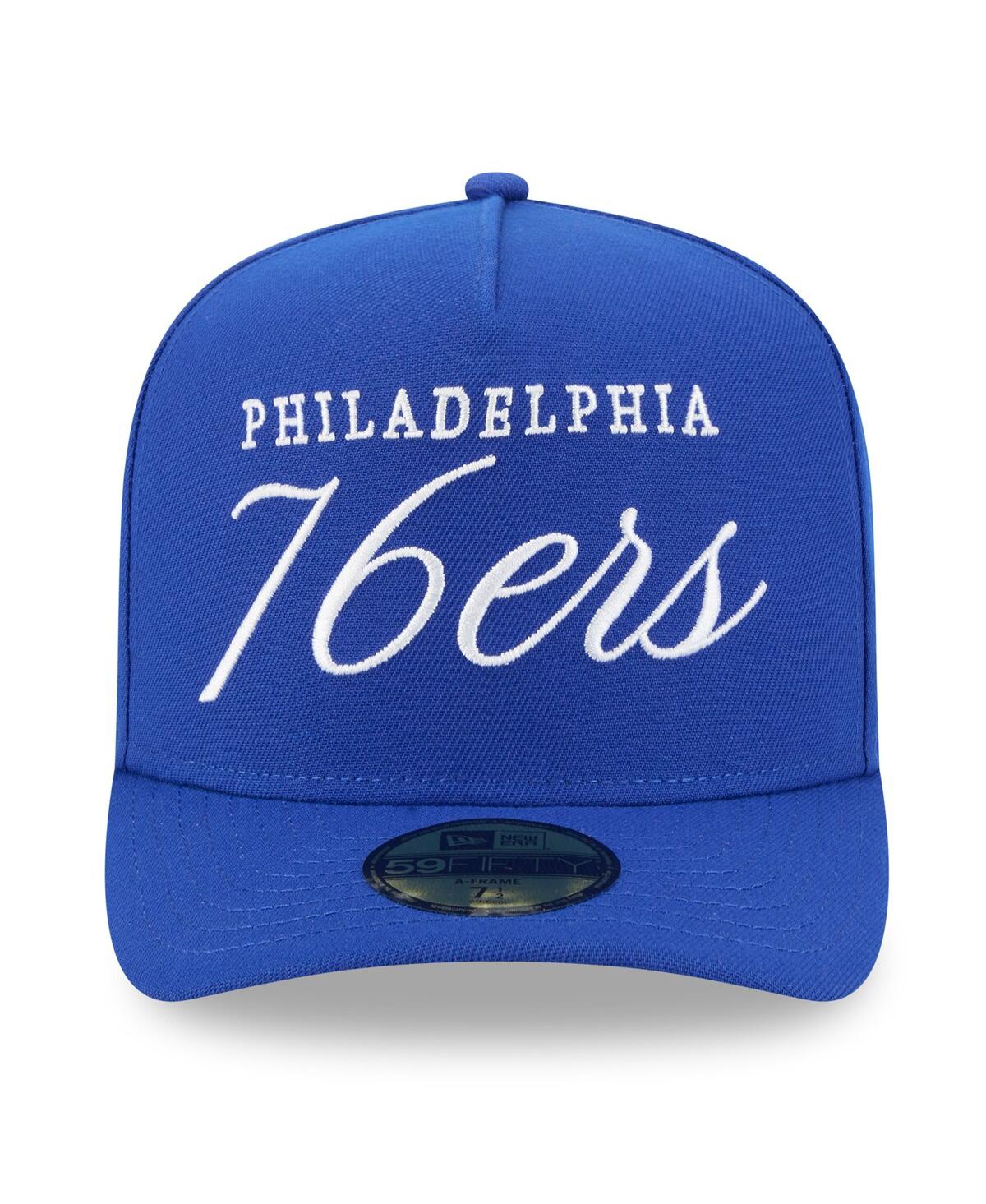 New Era Men's Royal Philadelphia 76ers 2025 Nba Draft A-frame 59fifty Fitted Hat In Blue