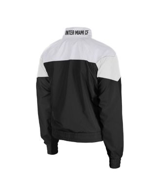 By New Era Women's&nbsp;Black Inter Miami CF Leisure Cropped Full-Zip Windbreaker Jacket