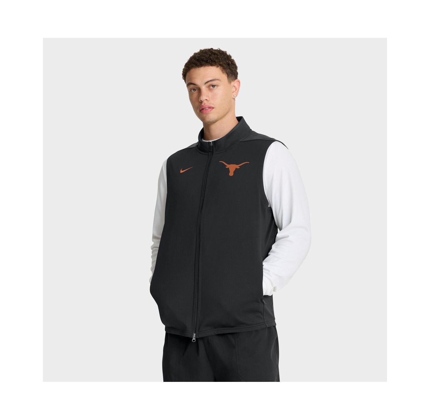 Men's Black Texas Longhorns Primetime Victory Performance Full-Zip Vest