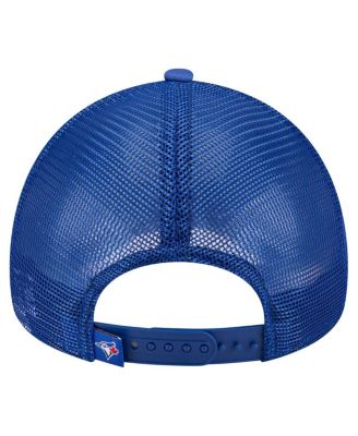 Men's White/Royal Toronto Blue Jays Distressed 9FORTY A-Frame Adjustable Trucker Hat