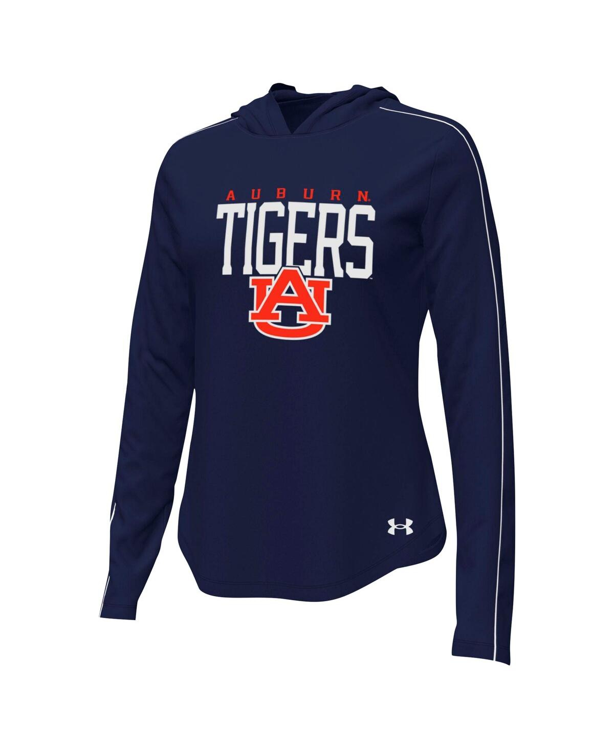 Under Armour Navy Auburn Tigers Gameday Knockout Long Sleeve Hooded T-shirt In Blue