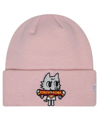 New Era Big Boys and Girls Pink AS Roma Romina Cuffed Knit Hat - Macy's