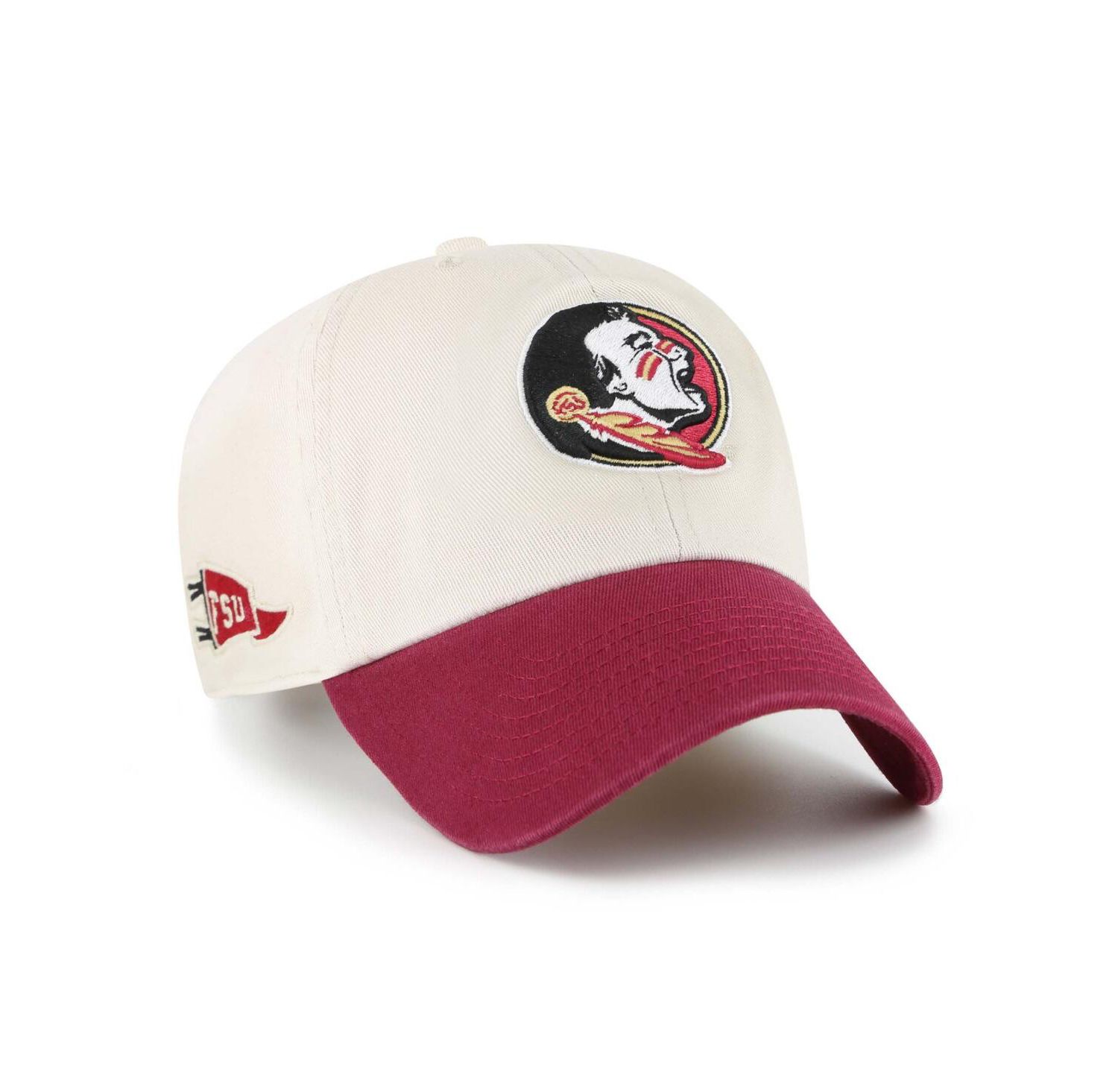 Men's Cream Florida State Seminoles Grand Stand Clean Up Adjustable Hat