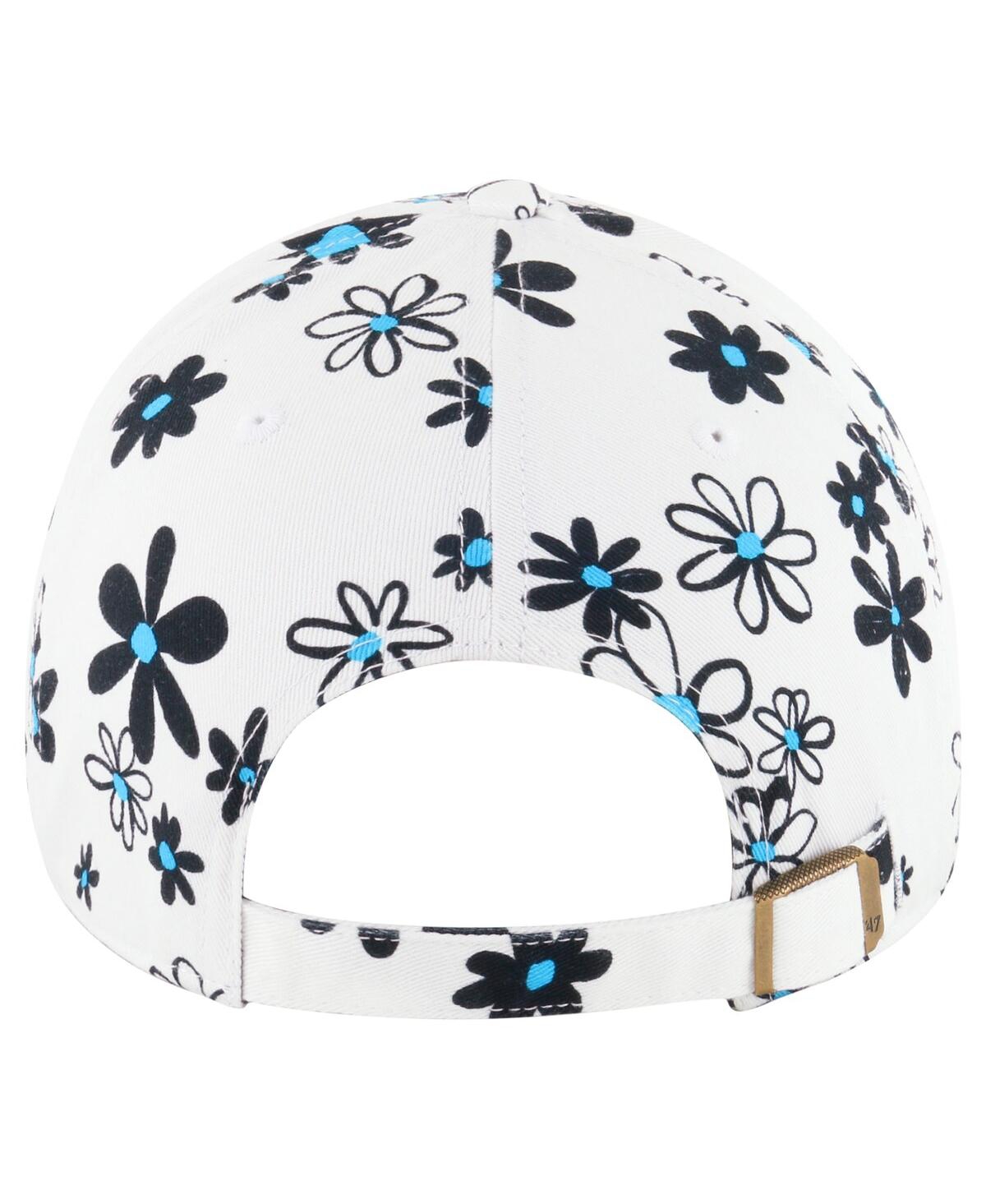 47 Brand Big Girls White Miami Marlins Daisy Delight Clean Up Adjustable Hat In White