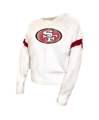 Women's White San Francisco 49ers Plus Size Fleece Pullover Sweatshirt