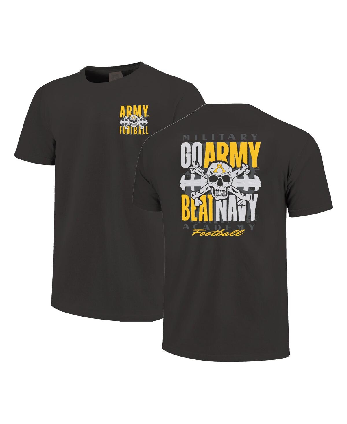 Image One Men's And Women's Graphite Army Black Knights Skull Beat Navy Football T-shirt In Gray
