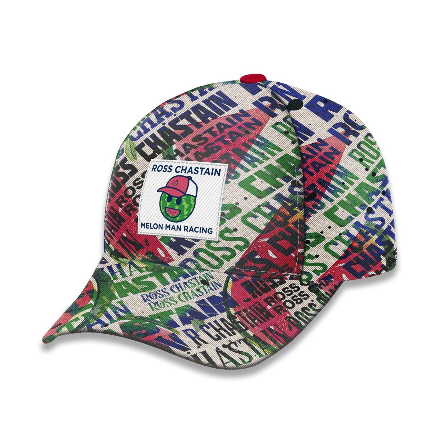 Мужская кепка Trackhouse Racing Team Collection White Ross Chastain Sublimated Melon Man Adjustable Hat — фото 1