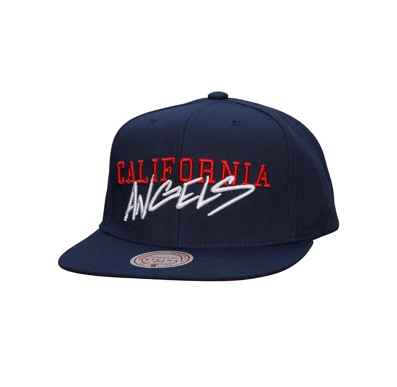 Men's Navy California Angels Team Tagged Snapback Hat