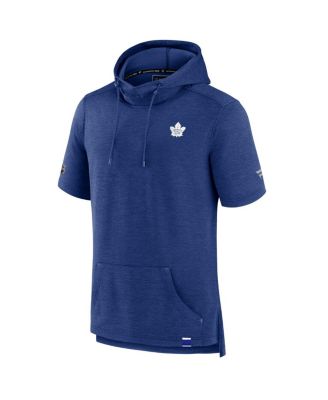 Men's Heather Blue Toronto Maple Leaf's Authentic Pro Short Sleeve Pullover Hoodie