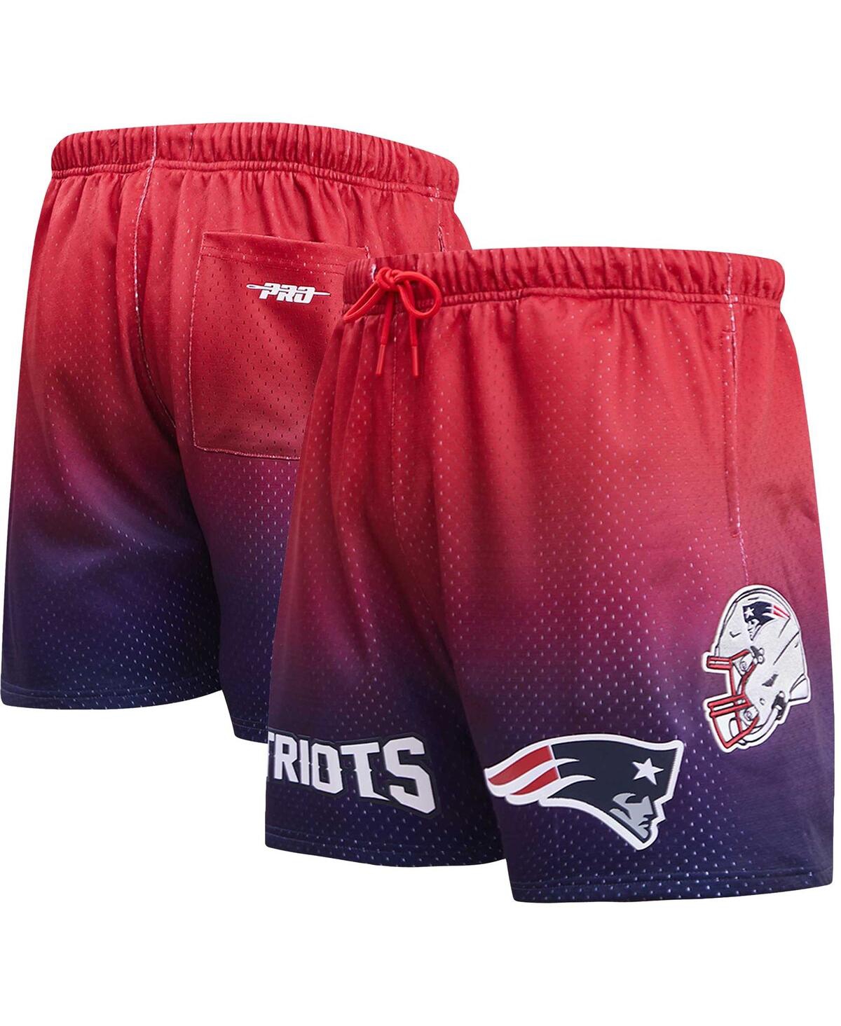 Pro Standard Men'sâ Navy/red New England Patriots Ombre Mesh Shorts In Gold