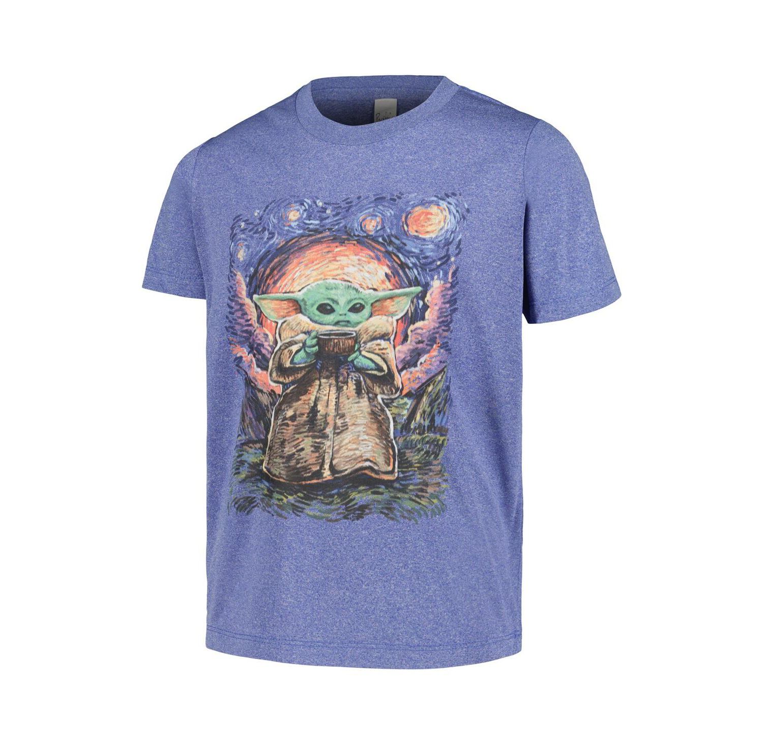 Big Boys and Girls The Mandalorian Baby Yoda Sipping Starries T-Shirt