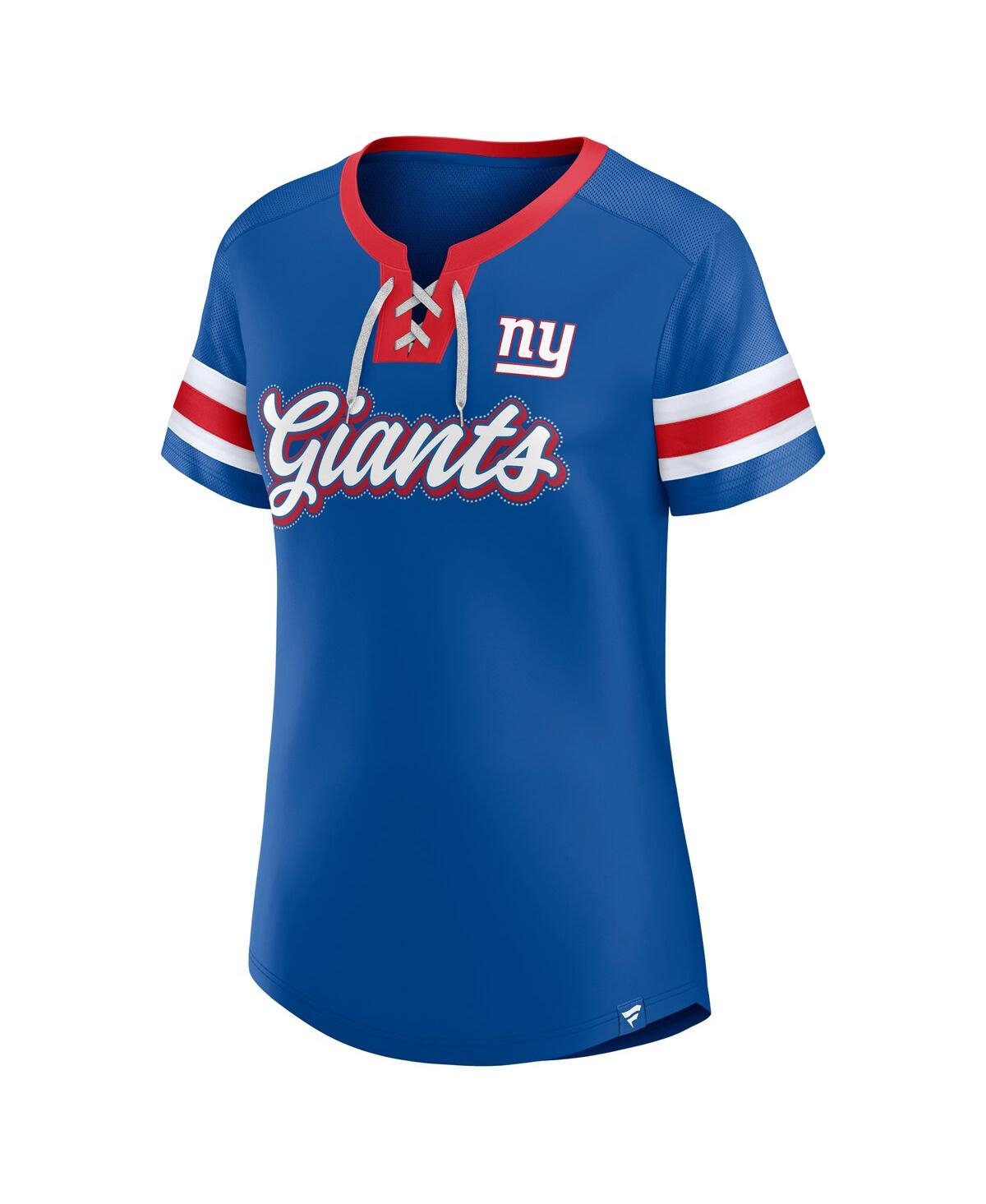 Fanatics Branded Royal New York Giants Original State Lace-up T-shirt In Blue