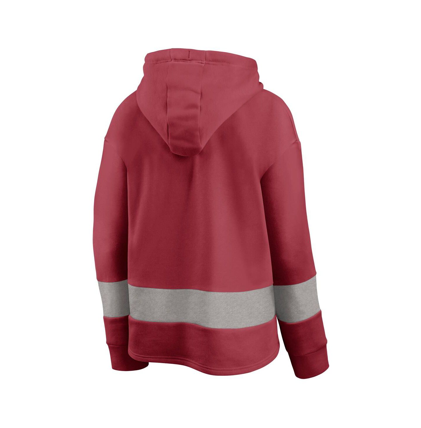 Женское худи Fanatics Cardinal/Gray Arizona Cardinals Huddle Up Fundamental Fleece Color Block Pullover — фото 2