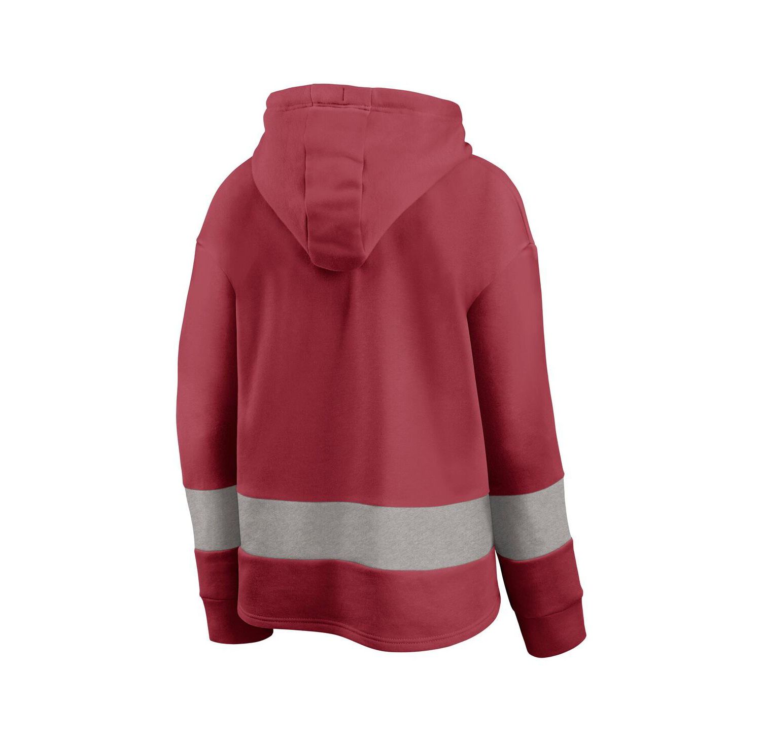 Women's Cardinal/Gray Arizona Cardinals Huddle Up Fundamental Fleece Color Block Pullover Hoodie
