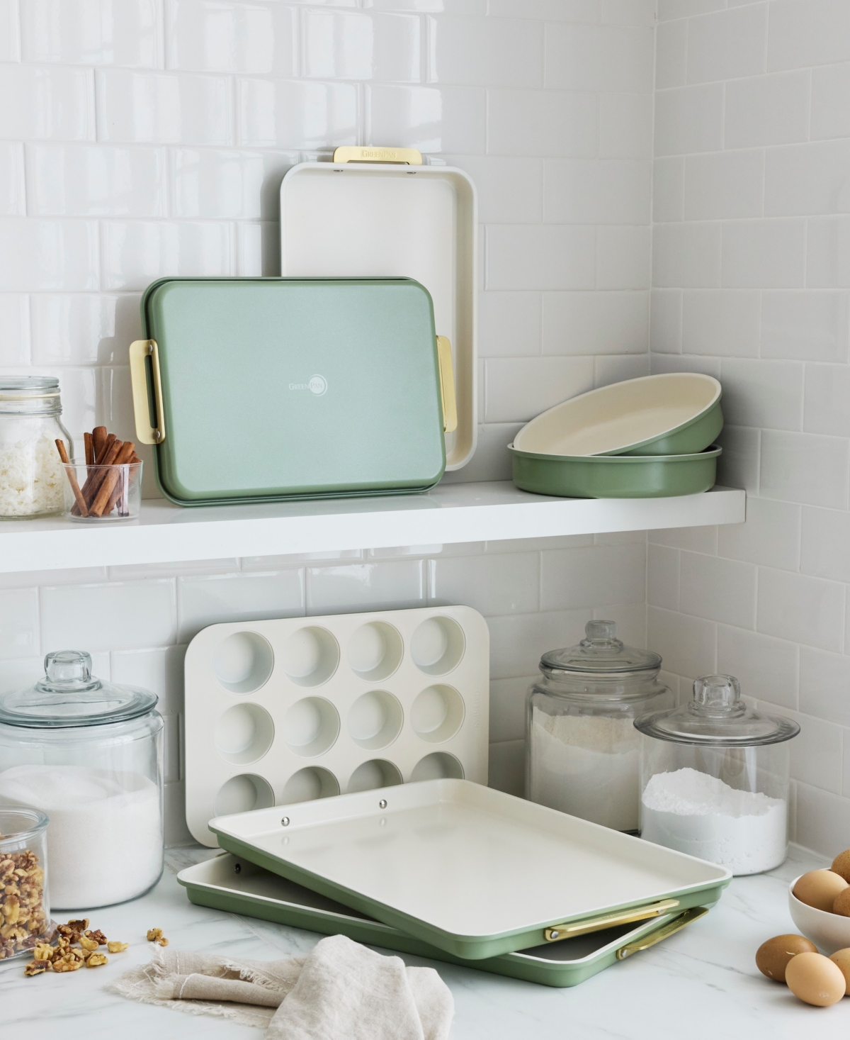 Greenpan Reserve Healthy Ceramic Nonstick 7-pc. Bakeware Set In Green