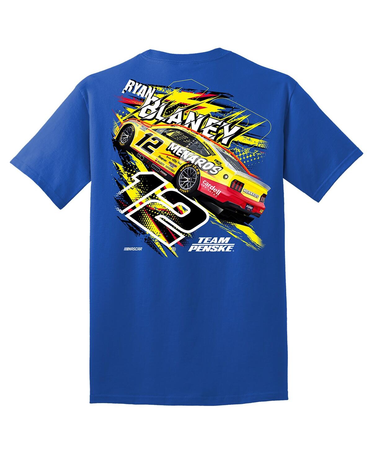 Team Penske Royal Ryan Blaney Menards Cardell #12 Car T-shirt In Blue