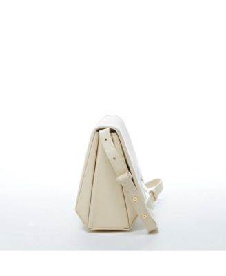 Leather Saddle Bag Off White Crossbody Purse Cream Women's Handbag