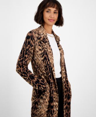 Women's Animal-Print Long-Sleeve Jacket 