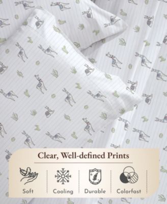 Printed Quatrefoil - 100% Organic Cotton Percale Queen Sheet Set - Deep Pocket,