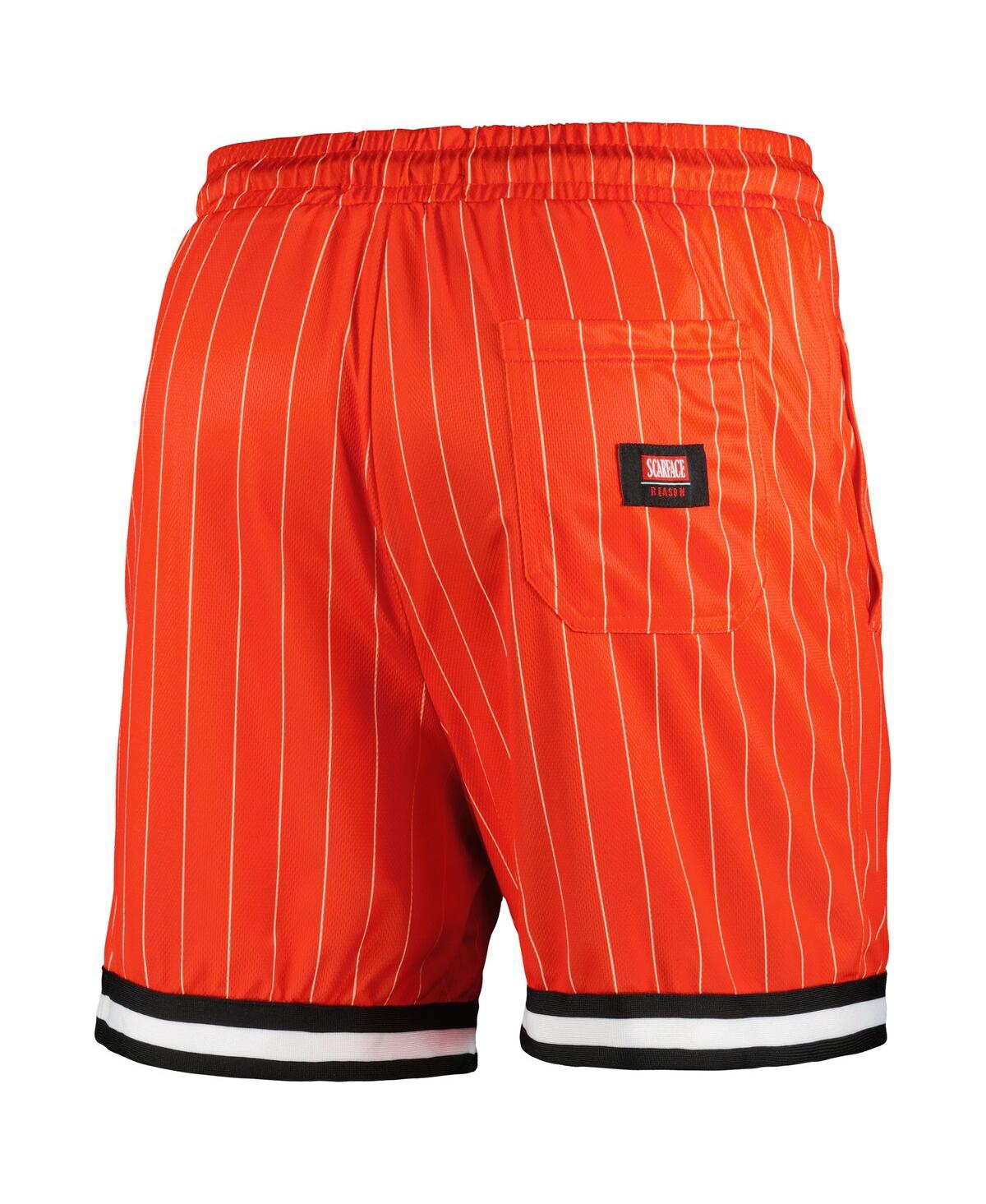 Reason Men's And Women's Orange Scarface Pinstripe Shorts In Orange