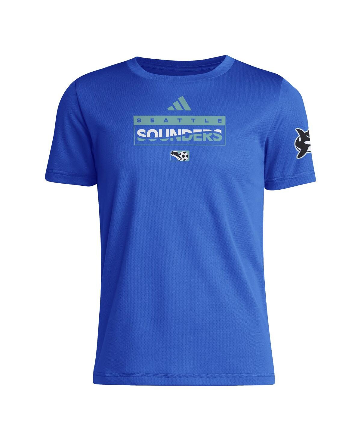Adidas Big Boys and Girls Blue Seattle Sounders Fc 2025 Archive Collection Jersey Hook T-Shirt
