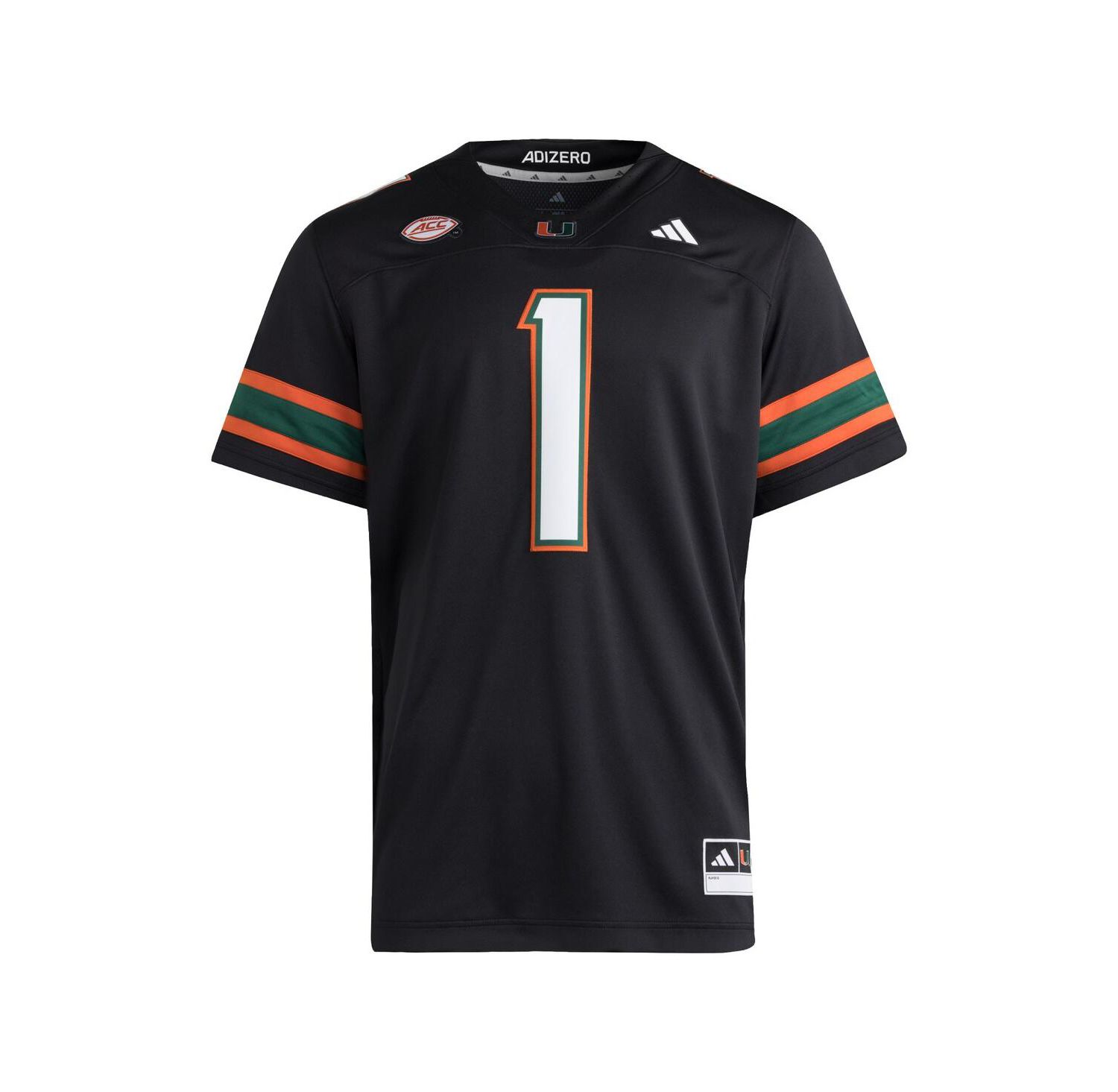Men's 1 Black Miami Hurricanes Premier Jersey