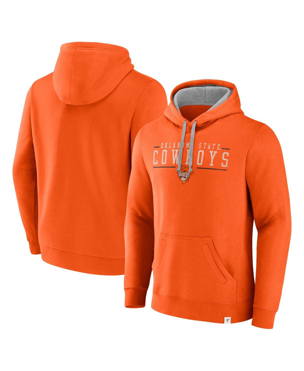 Fanatics Men's Orange Oklahoma State Cowboys Second Wind Distressed Pullover Hoodie In Orange