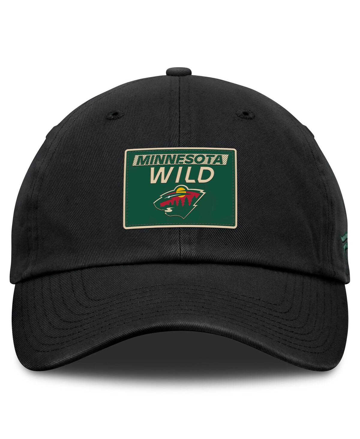 Fanatics Men's Black Minnesota Wild Authentic Pro Prime Adjustable Hat In Black