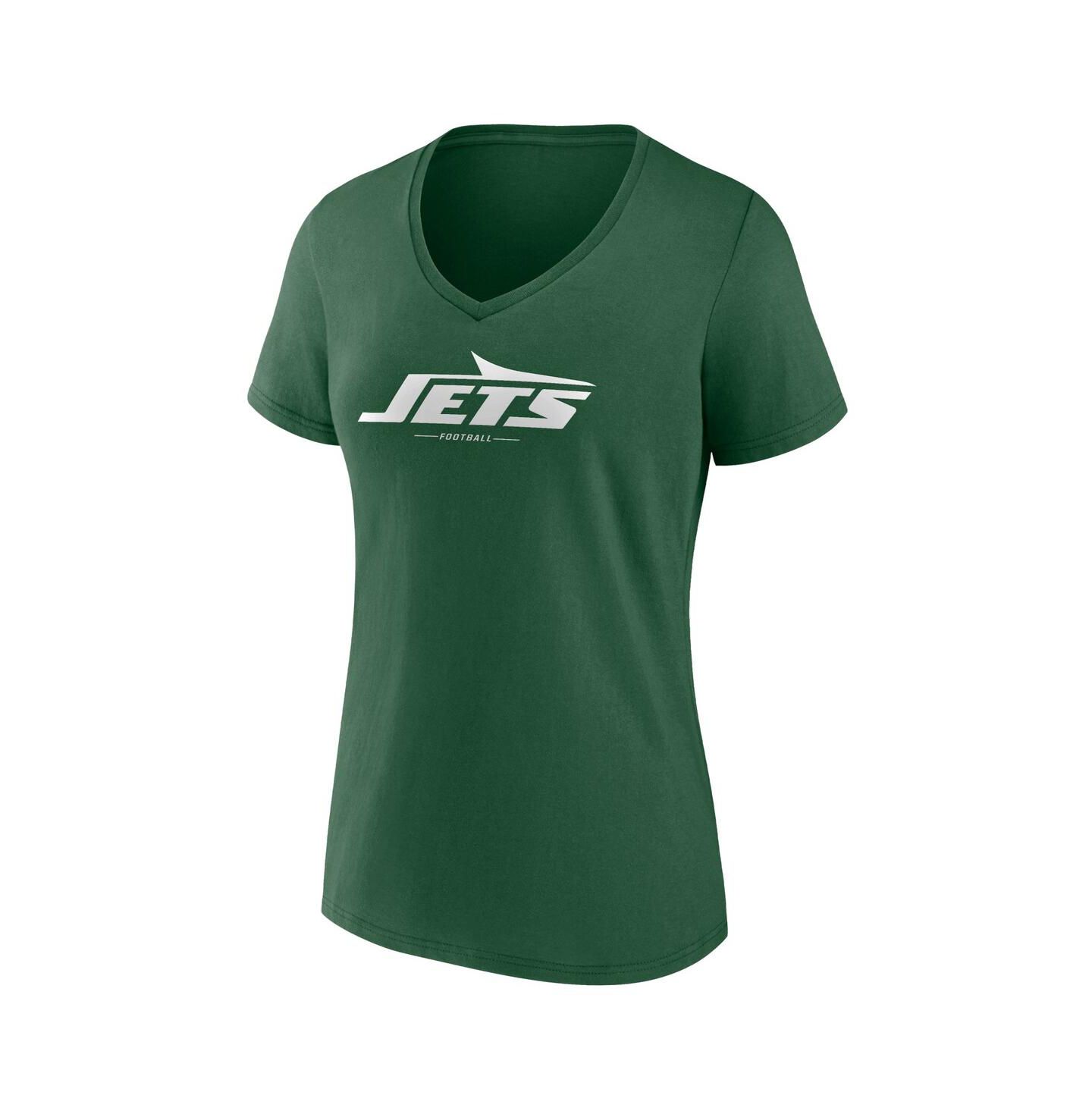 Женская футболка Fanatics Green New York Jets Team Lock-Up V-Neck — фото 3