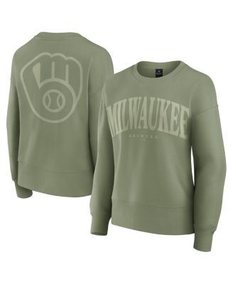 Fanatics - Women's Green Milwaukee Brewers Elements Flow Pullover Sweatshirt