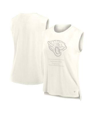 Fanatics - Women's Cream Jacksonville Jaguars Studio Embrace Tank Top