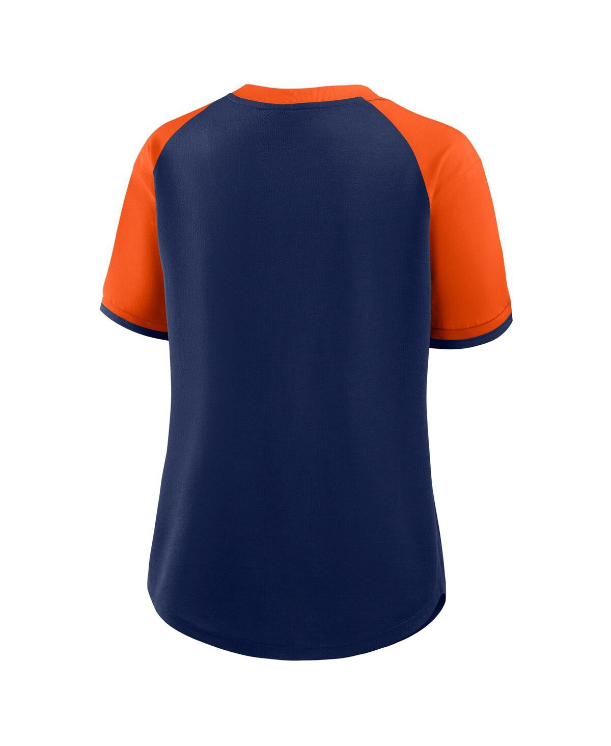 Fanatics Women's Navy/orange Denver Broncos Height Advantage T-shirt In Blue