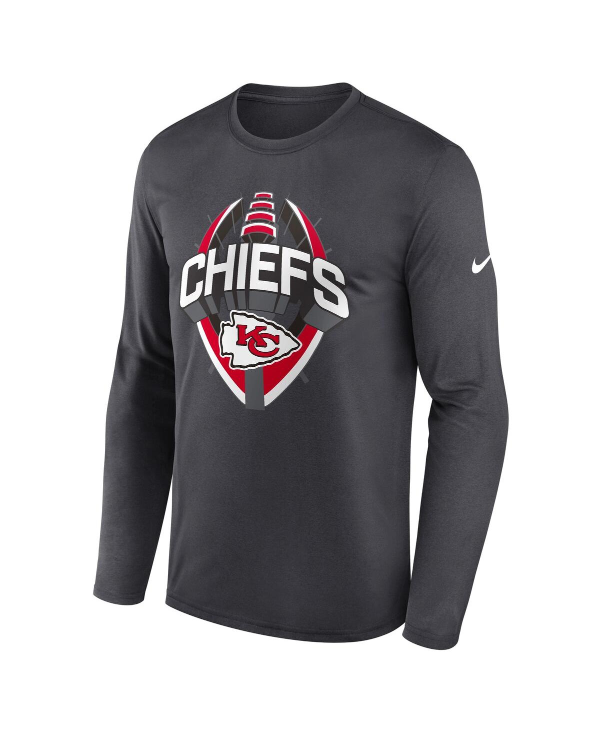 Nike Anthracite Kansas City Chiefs Primetime Legend Icon Performance Long Sleeve T-shirt In Gray