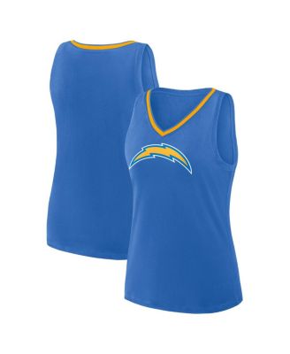 Logo Athletic - Women's Powder Blue Los Angeles Chargers Stellar Win V-Neck Tank Top