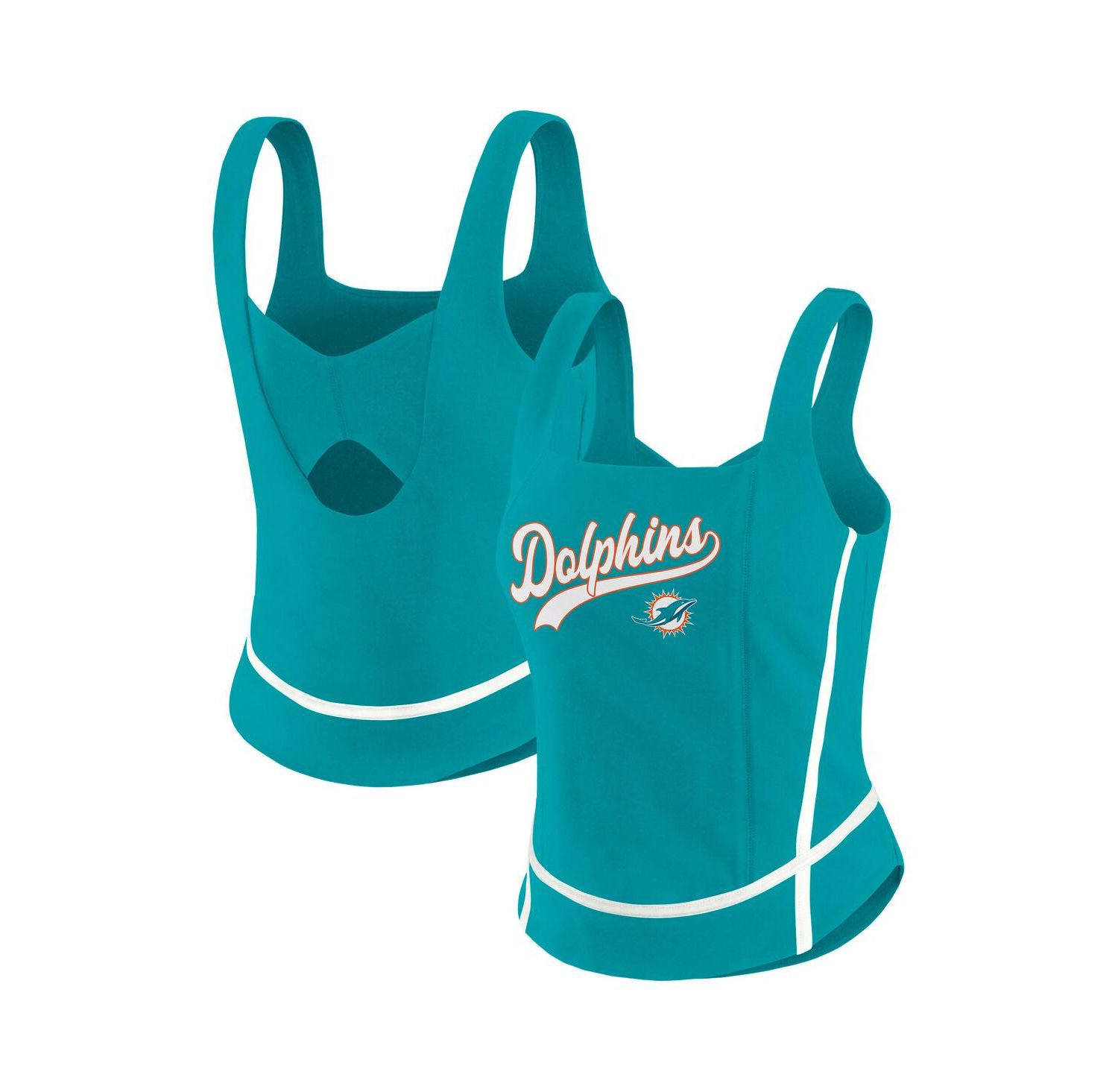 Women's Aqua Miami Dolphins Square Neck Tank Top