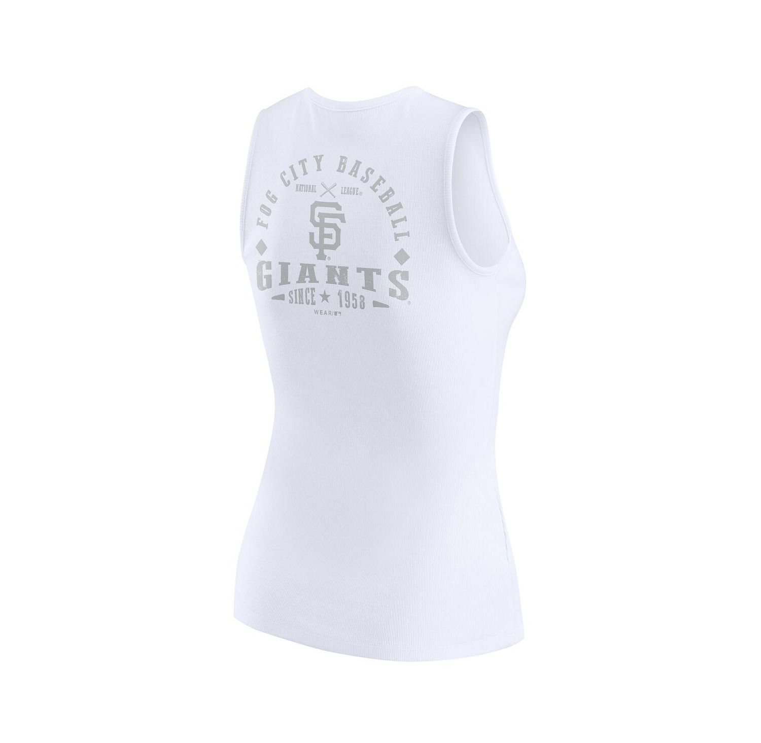 Women's White San Francisco Giants Rib-Knit Henley Tank Top