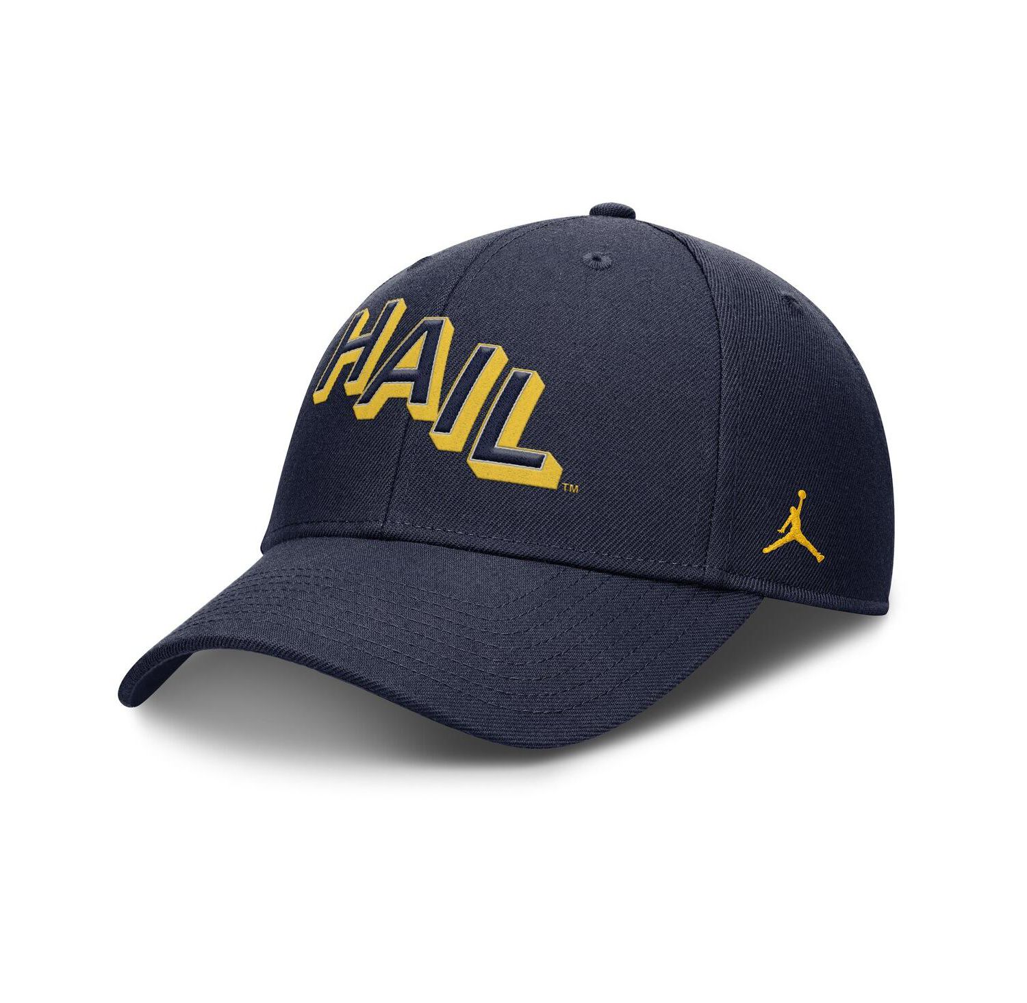 Men's Navy Michigan Wolverines Slanted Primetime Rise Performance Adjustable Hat