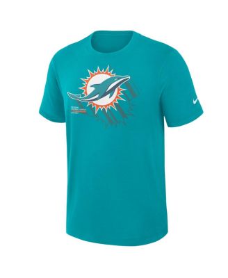 Men's Aqua Miami Dolphins Left End Run Slub Performance T-Shirt
