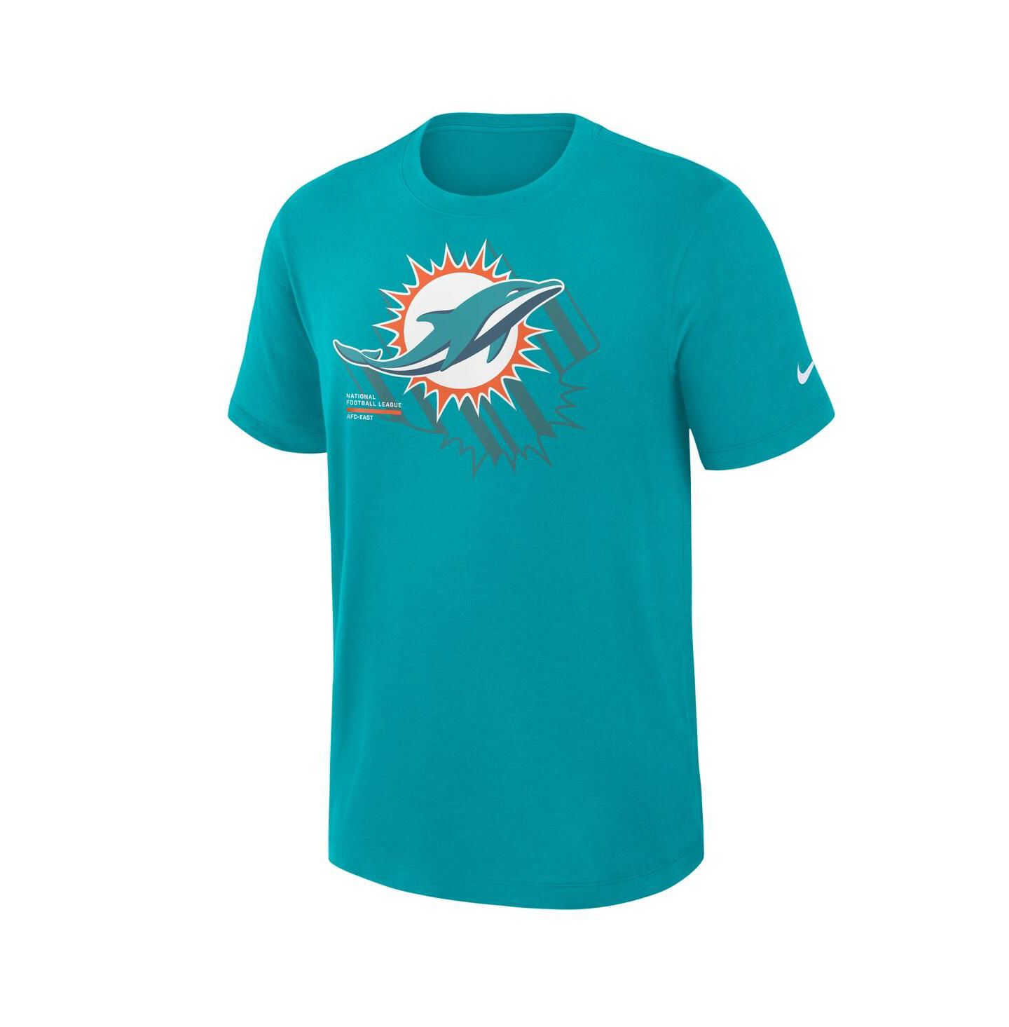 Мужская футболка Nike Aqua Miami Dolphins Left End Run Slub Performance — фото 2