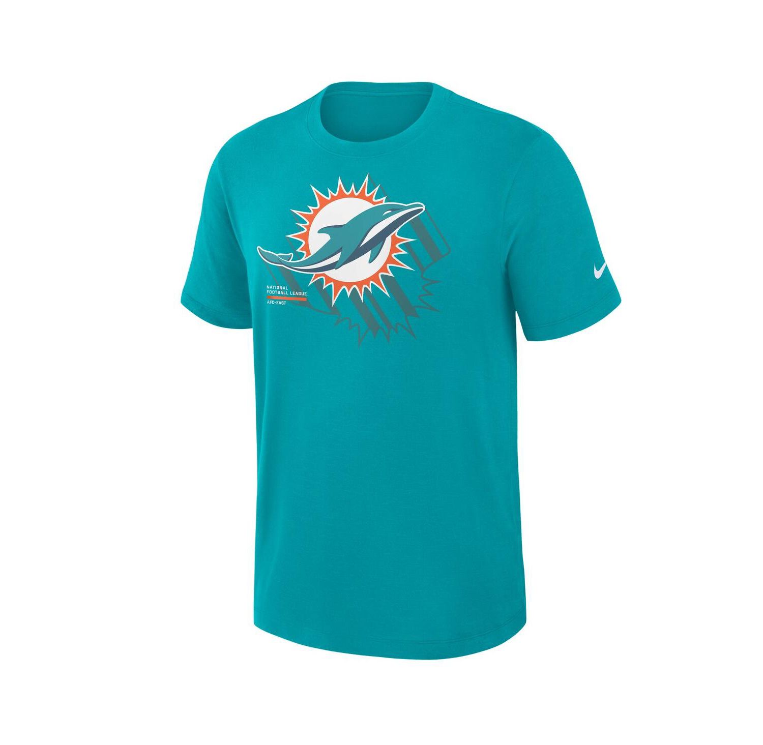 Men's Aqua Miami Dolphins Left End Run Slub Performance T-Shirt