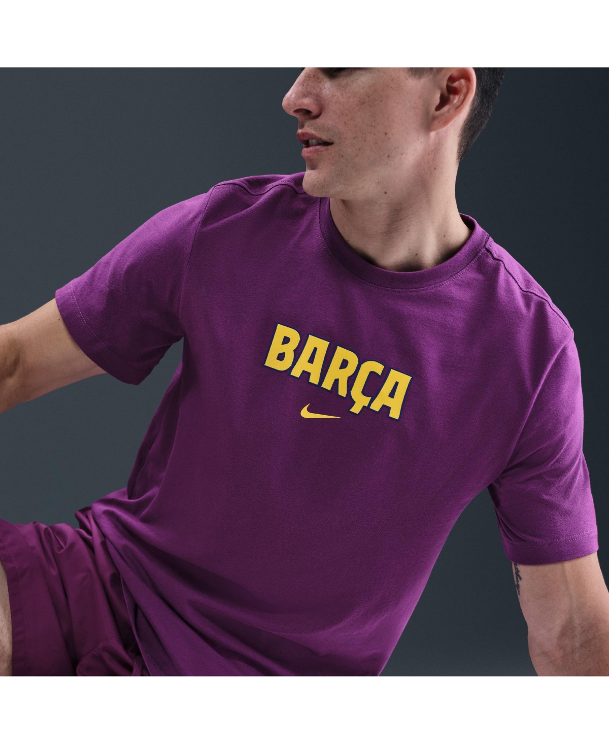 Nike Purple Barcelona 2025/26 Wordmark T-shirt In Purple