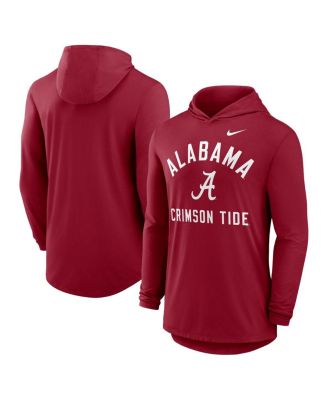 Nike - Men's Crimson Alabama Crimson Tide Classic Arch Tri-Blend Performance Long Sleeve Hoodie T-Shirt