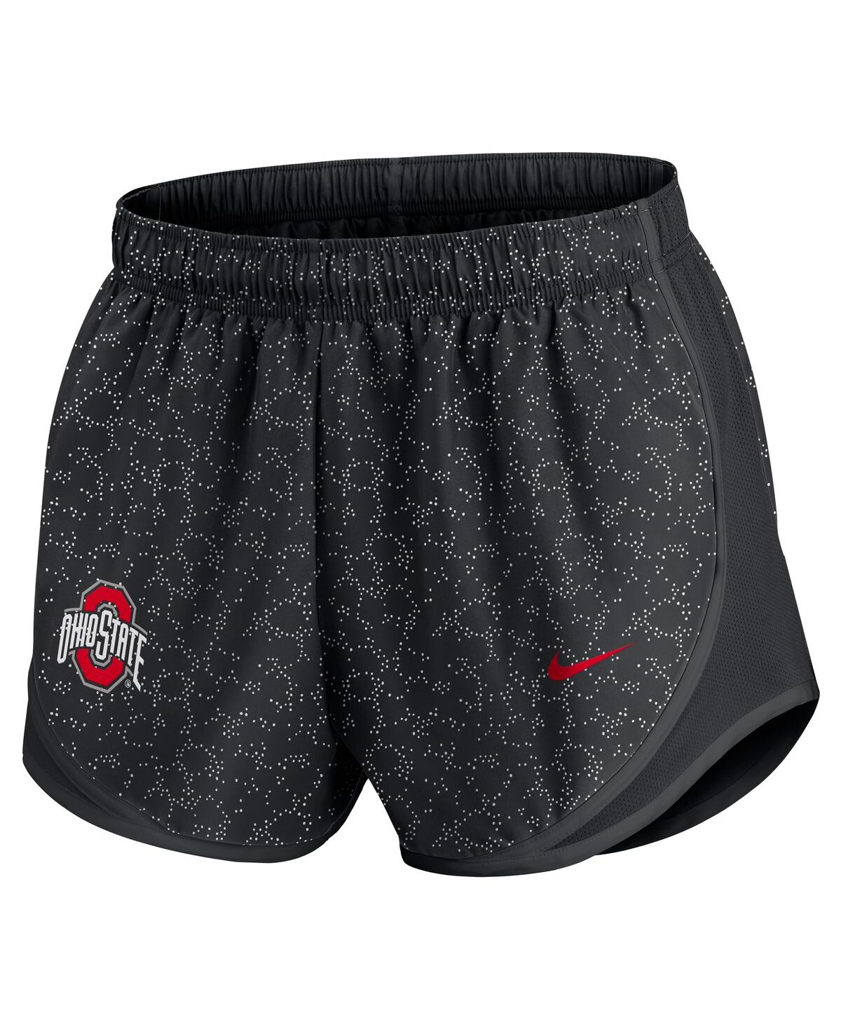 Nike Women's Black Ohio State Buckeyes Tempo Pattern Performance Shorts In Black