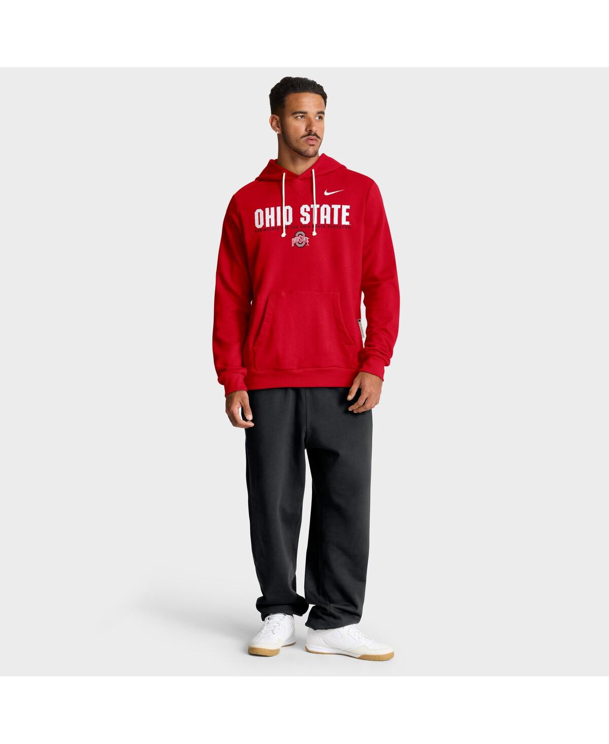 Nike Scarlet Ohio State Buckeyes 2025 Sideline Standard Issue Dri-fit Hoodie In Red